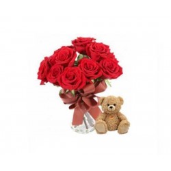 Rose Bunch With Teddy